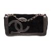 Image 1 : Chanel Black Lambskin Leather CC Chain Flap Shoulder Bag