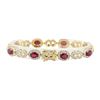 Image 2 : 9.32 ctw Ruby and Diamond Bracelet - 14KT Yellow Gold