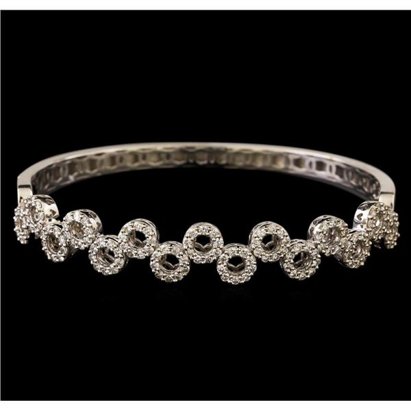 1.55 ctw Diamond Bangle Bracelet - 18KT White Gold