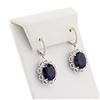 Image 2 : 14.80 ctw Blue Sapphire and 0.46 ctw Diamond 14K White Gold Earrings