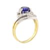 Image 4 : 1.28 ctw Blue Sapphire And Diamond Ring And Attached Band - 14KT Yellow Gold