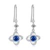 Image 1 : Beautiful Blue Sapphire Lab Created Earrings