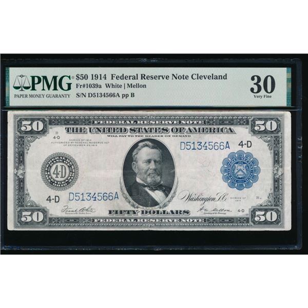 1914 $50 Cleveland FRN PMG 30