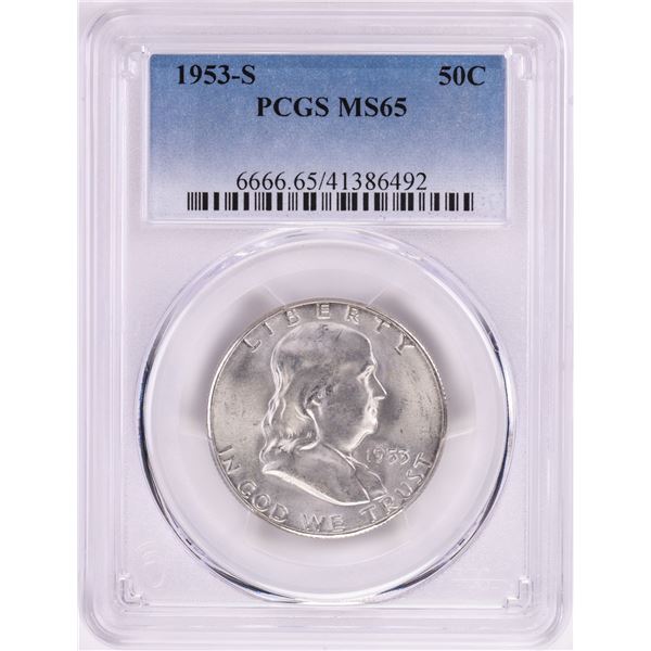 1953-S Franklin Half Dollar Coin PCGS MS65