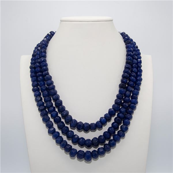 Beautiful Huge 1114 Cttw 3 Blue Sapphire Necklace