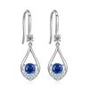 Image 1 : Beautiful Blue Sapphire Lab Created Earrings