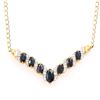 Image 1 : Plated 18KT Yellow Gold 2.67ctw Black Sapphire and Diamond Pendant with Chain