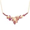 Image 1 : Plated 18KT Yellow Gold 3.25ctw Ruby and Diamond Pendant with Chain