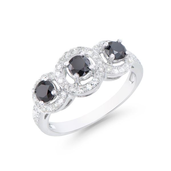 14KT White Gold 1.27ctw Black Diamond Ring