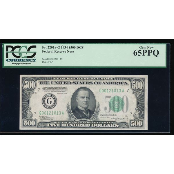 1934 $500 Chicago FRN PCGS 65PPQ