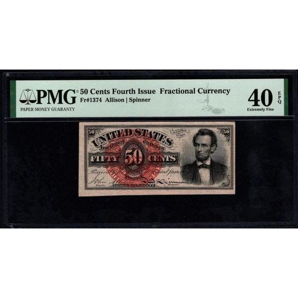 50 Cent Fourth Issue Fractional PMG 40EPQ