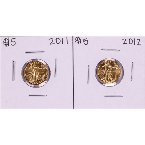 Lot of 2011-2012 $5 American Gold Eagle Coins