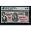 Image 1 : 1875 $5 Legal Tender Note PMG 65EPQ
