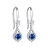 Image 1 : Gorgeous VVS1 Blue Sapphire Lab Created Earrings