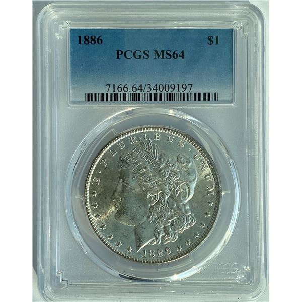 1886 $1 Morgan Silver Dollar PCGS MS64