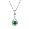 Image 1 : Impressive VVS1 Lab Created Emerald Pendant