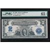 1899 $2 Mini Porthole Silver Cert PMG 65EPQ