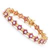 Image 1 : Plated 18KT Yellow Gold 6.55ctw Ruby and Diamond Bracelet