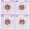 Lot of 2015-2018 $5 American Gold Eagle Coins