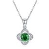 Image 1 : Beautiful VVS1 Lab Created Emerald Pendant