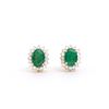14KT Yellow Gold 1.50ctw Emerald and Diamond Earrings