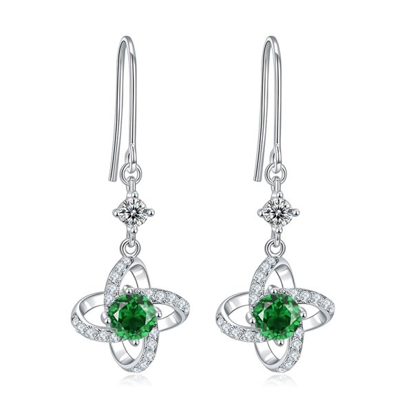 Impressive VVS1 Lab Created Emerald Earrings