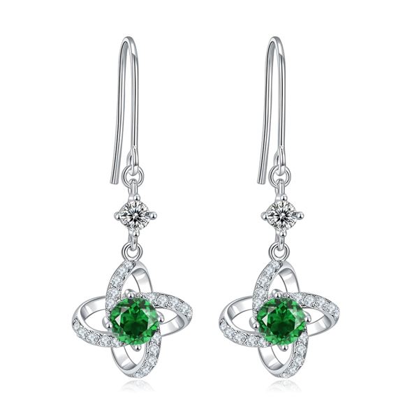 Impressive VVS1 Lab Created Emerald Earrings