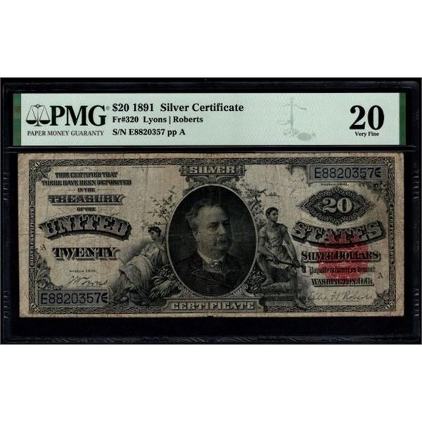 1891 $20 Silver Certificate PMG 20