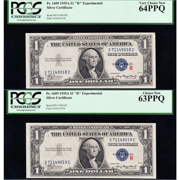 1935A $1 Consecutive R Experimental Silver Certificates PCGS