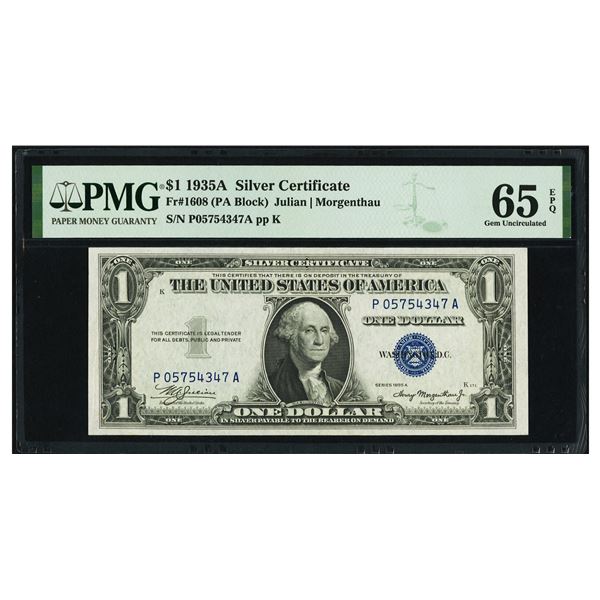 1935A $1 Silver Certificate PMG 65EPQ