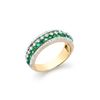 Image 1 : 14KT Yellow Gold 1.25ctw Emerald and Diamond Diamond Ring