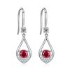 Image 1 : Stunning  Lab Created Burma Red Ruby Earrings