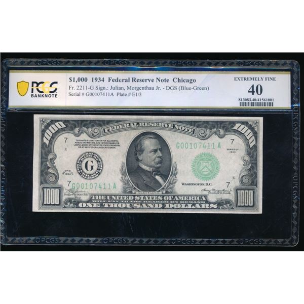 1934 $1000 Chicago FRN PCGS 40