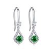 Image 1 : Impressive VVS1 Lab Created Emerald Earrings