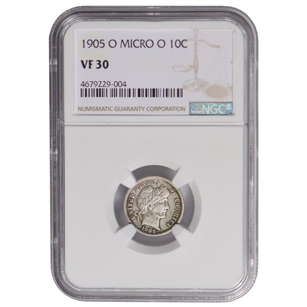 1905-O Barber Dime Micro O NGC VF30