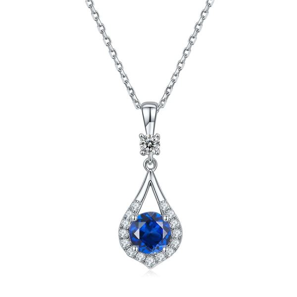 Dazzling Blue Sapphire Lab Created Pendant