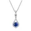 Image 1 : Dazzling Blue Sapphire Lab Created Pendant
