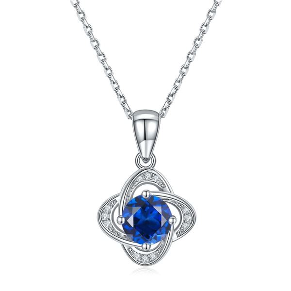 Stunning Blue Sapphire Lab Created Pendant