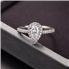 Image 3 : Sparkling 1ct VVS1 Pear Cut White I-J Moissanite Ring