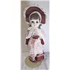 Image 1 : Porcelain Doll on Stand - 18 Inches Tall