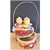 Image 1 : Teddy Bear Basket - Porcelain and Metal