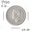 Image 1 : 1950 FD Canadian Silver Fifty Cent Coin