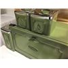 Image 2 : Vintage Avocado Green Bread Box and Canisters