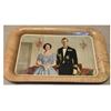 Image 1 : Vintage Metal Tray of Queen Elizabeth and Prince Philip, 12 3/4" X 8" X 1" TALL