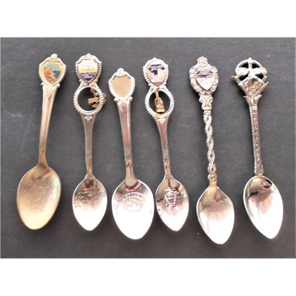 Six Collectors Spoons - USA States and Monuments