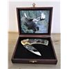 Image 1 : Knife with Moose Image Inlay - In Box