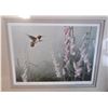 Image 2 : Framed Print - "Rufous Hummingbird and Foxgloves" by Don Li-Leger 1986 13"x11"