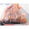 Image 2 : Amber Coloured Glass Vase with Tree Bark Texture