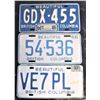 Image 1 : Three BC License Plates