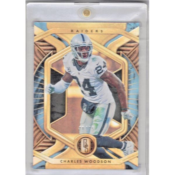 Charles Woodson Raiders Gold Standard Holographic Card NO. 61, In protective Case, 45/75